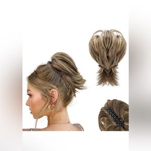 Clip on Ponytail, with Bendable Wires, 8 inch,